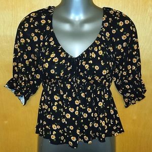 Daisy & Delilah top, XS, black/yellow